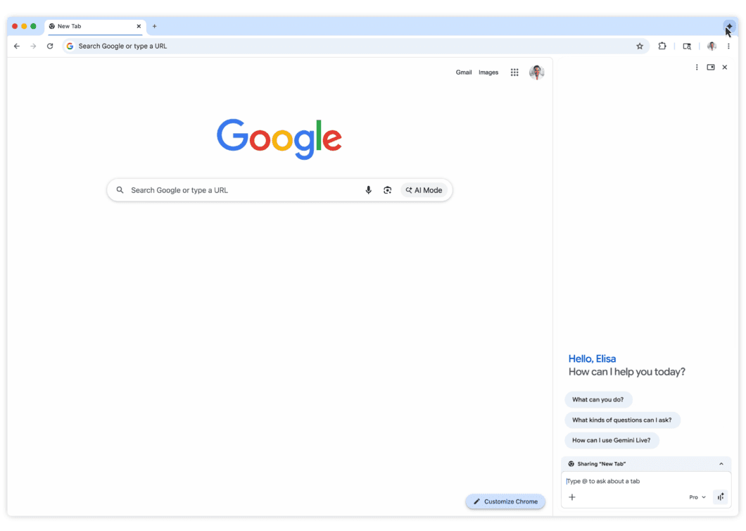 Gemini no Chrome chega ao Brasil para auxiliar navegação na web