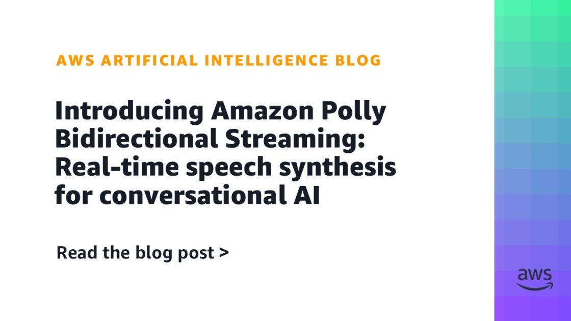 Amazon Polly lança API de Streaming Bidirecional para Síntese de Voz em Tempo Real