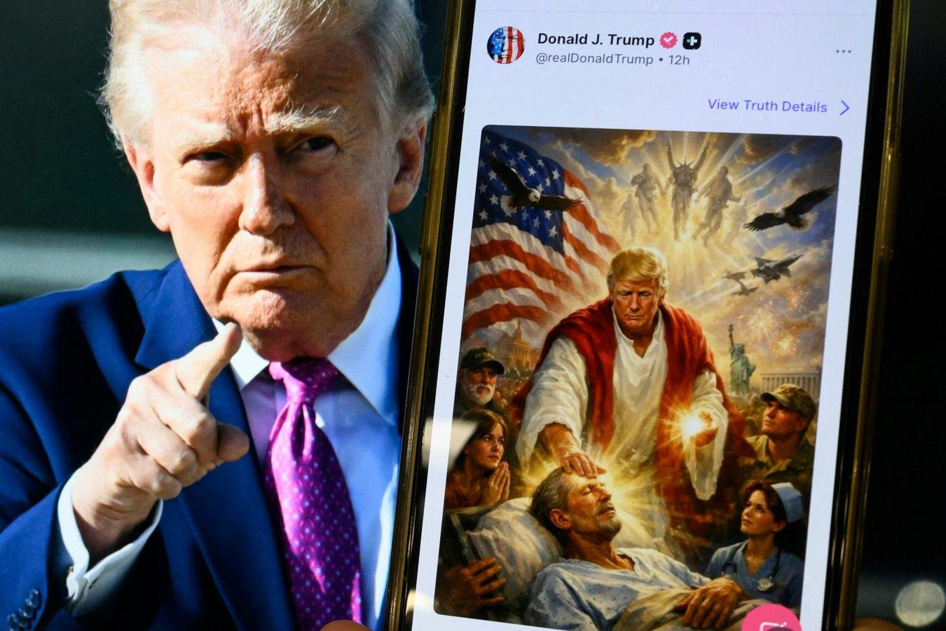Especialista explica se imagem de Trump como Jesus foi blasfêmia
