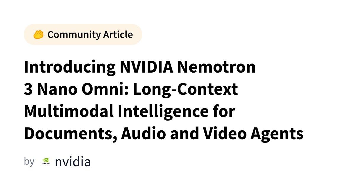 NVIDIA Nemotron 3 Nano Omni: Inteligência Multimodal para Documentos, Áudio e Vídeo em Contextos Longos