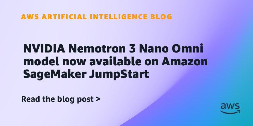 NVIDIA Nemotron 3 Nano Omni chega ao Amazon SageMaker JumpStart com inteligência multimodal avançada