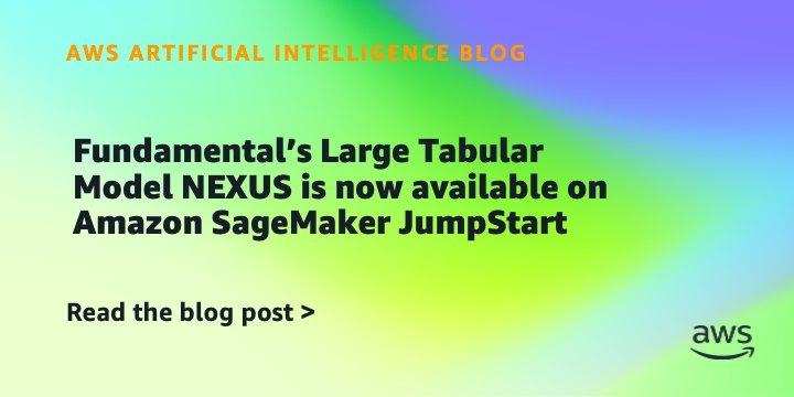 Modelo NEXUS para dados tabulares agora disponível no Amazon SageMaker JumpStart