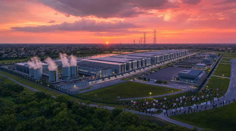 Protestos bloqueiam US$ 130 bilhões em projetos de data centers de IA em 2026